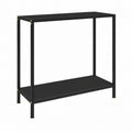 Tavolo Consolle Elegante Moderno Tavolino Servizio Arredi Interni Ingresso Soggiorno Mobili Casa Nero 80 × 35 × 75 cm in Vetro Temperato