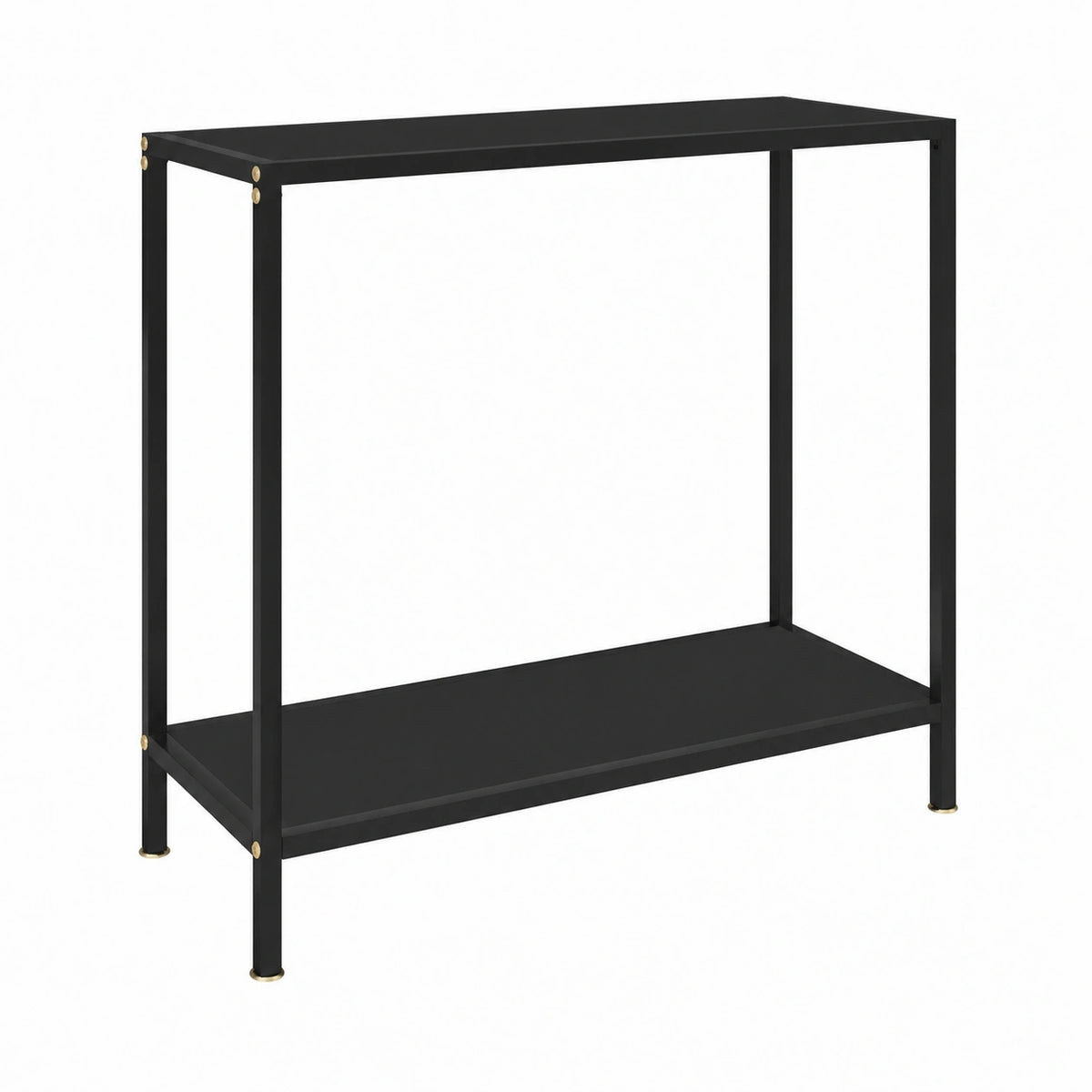 Tavolo Consolle Elegante Moderno Tavolino Servizio Arredi Interni Ingresso Soggiorno Mobili Casa Nero 80 × 35 × 75 cm in Vetro Temperato