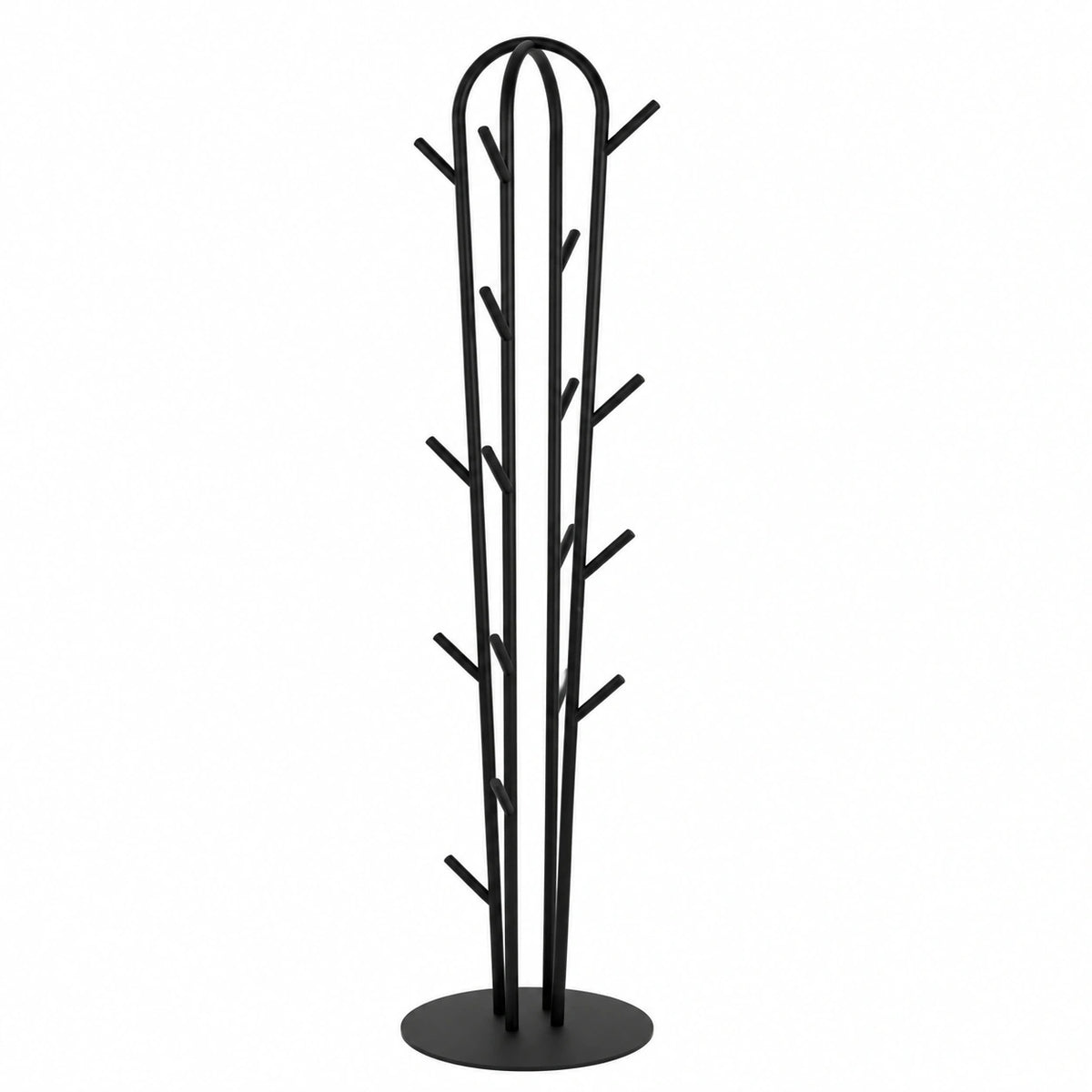 Appendiabiti a forma di cactus gigante nero. 17 ganci. Altezza: 180 cm. Per appendere