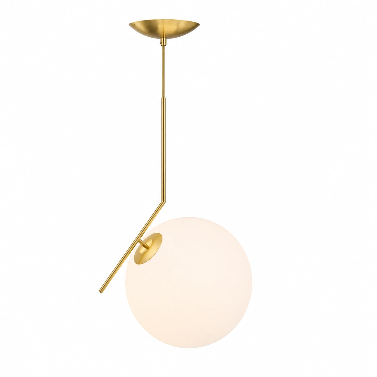 Lampadario Lampada Sospensione Portalampada a Sfera in Vetro Opaco Staffa in Metallo in Oro Moderno Attacco E27 Lampadina Max 40W Illuminazione