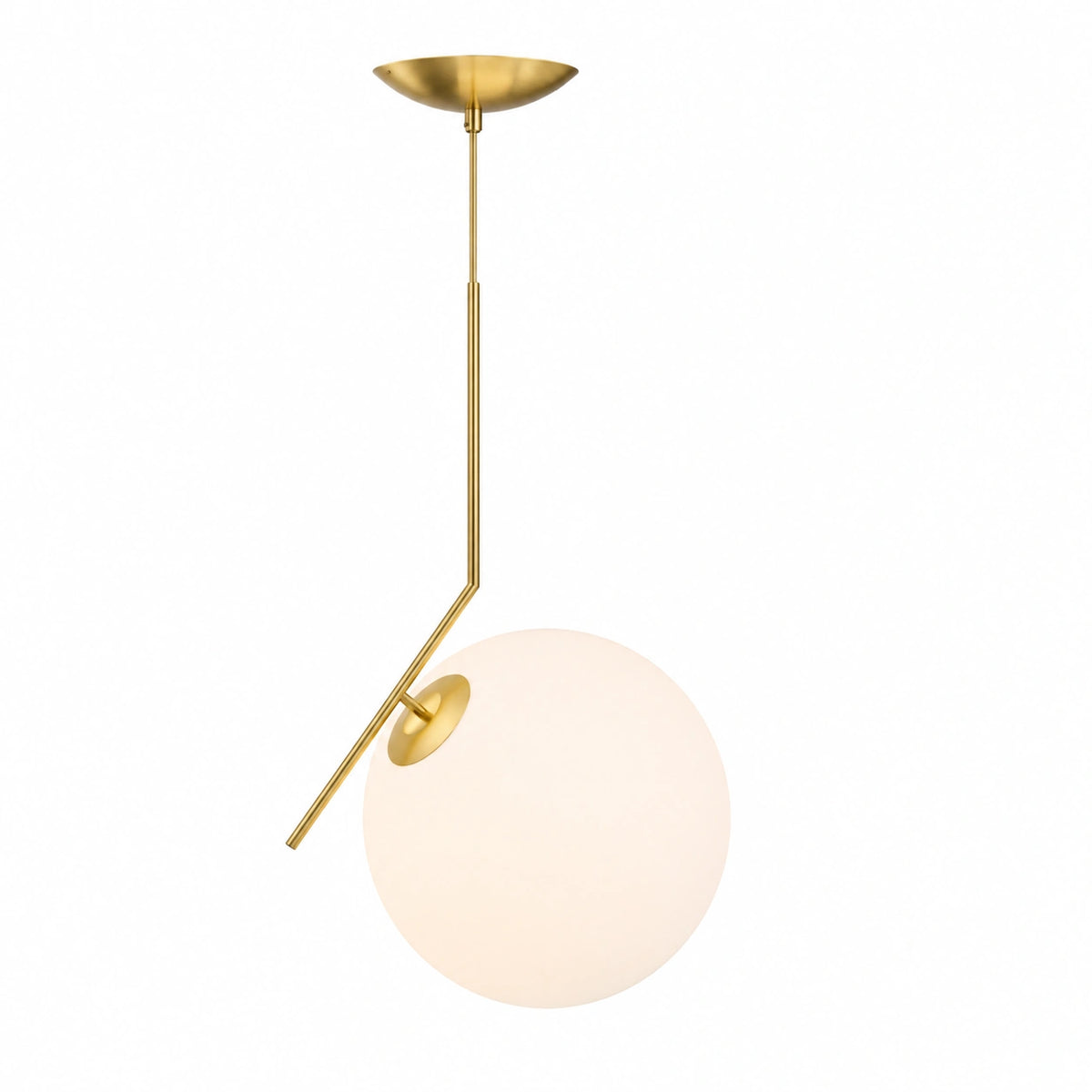 Lampadario Lampada Sospensione Portalampada a Sfera in Vetro Opaco Staffa in Metallo in Oro Moderno Attacco E27 Lampadina Max 40W Illuminazione