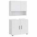 Vicco set mobili bagno Irma, Bianco lucido, 80 cm, composto da specchio da bagno e mobile sottolavabo
