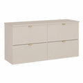 Lomadox DURANGO-56 - Lavabo doppio da bagno, 120 cm, in cashmere opaco, 4 cassetti, lavabo in ceramica