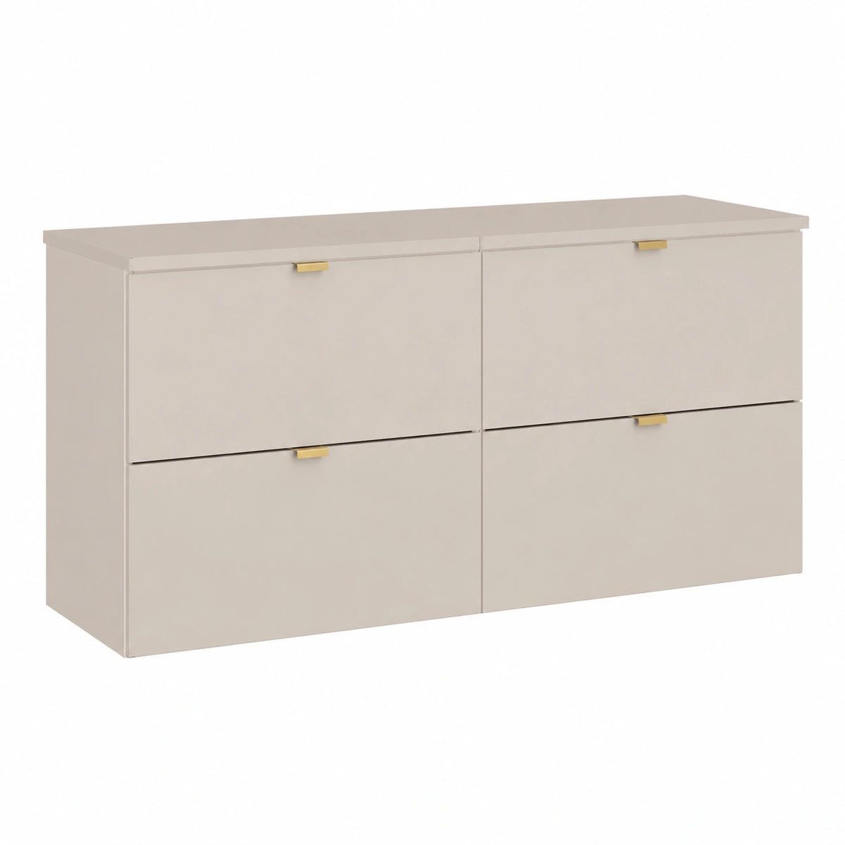 Lomadox DURANGO-56 - Lavabo doppio da bagno, 120 cm, in cashmere opaco, 4 cassetti, lavabo in ceramica