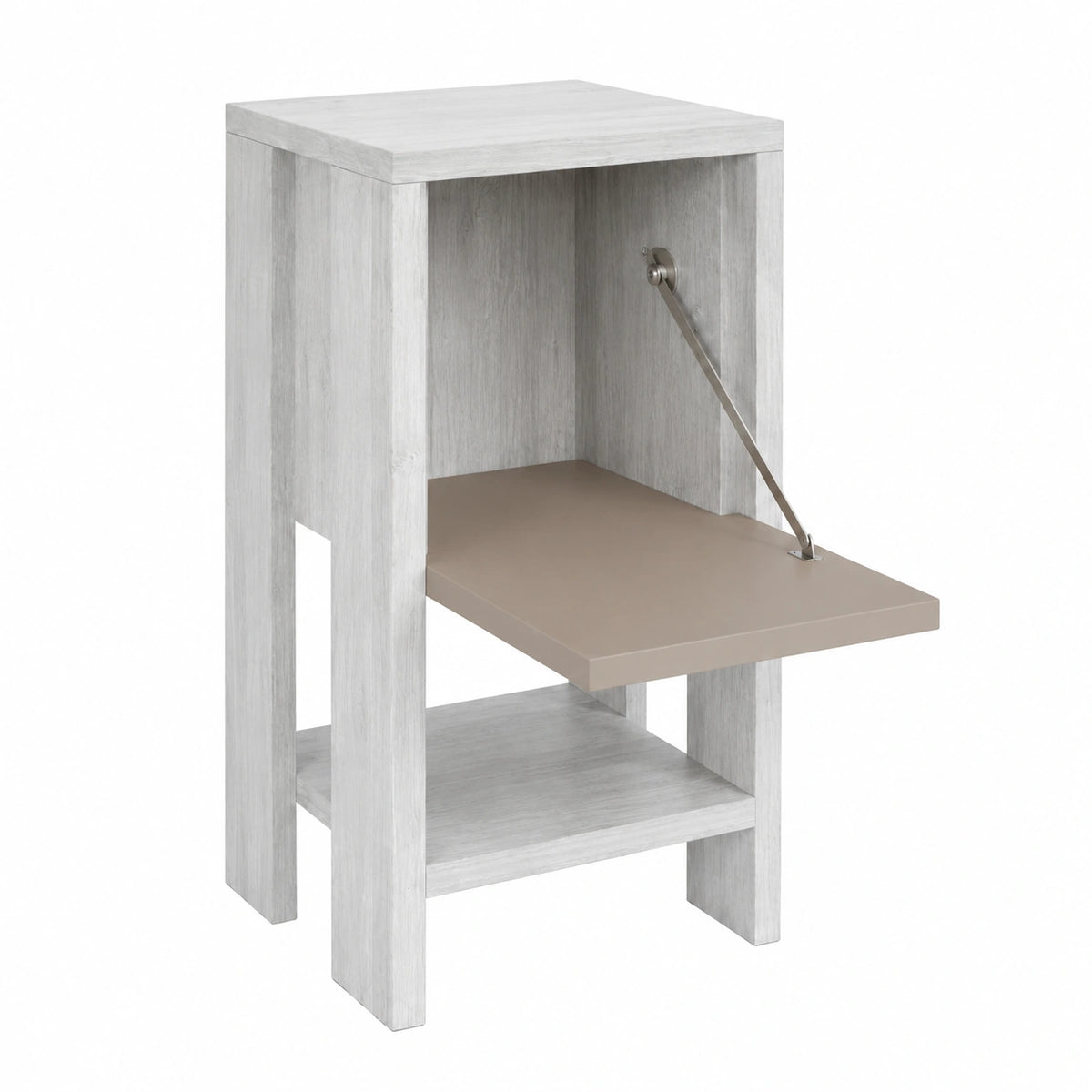 Comodino in Legno MDF Ripiano Interno Chiusura Anta Tavolino Laterale Divano Mobile Arredamento Casa Ufficio Moderno Industriale 55 × 30 × 30cm