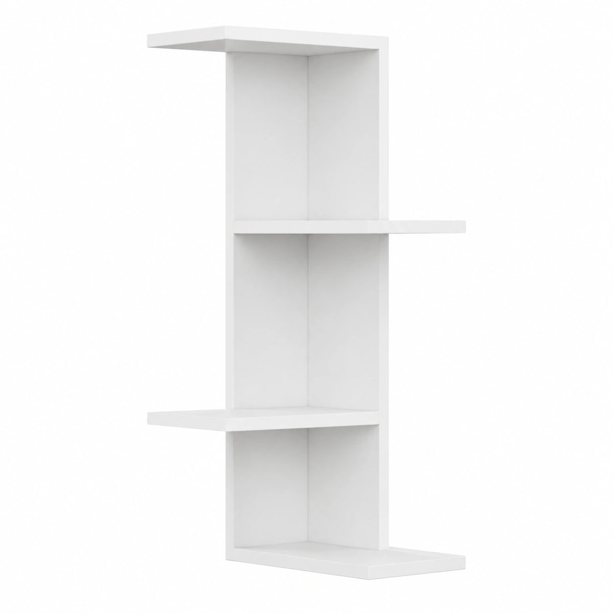 Mensola Scaffale Libreria da Parete Angolare Moderno con 4 Mensole Ripiani Angolo Scaffalatura Struttura in Legno MDF Decorazione Muro Arredamento