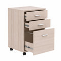 Cassettiera Mobile Scrivania Mobiletto Porta Stampante in Legno MDF con 3 Cassetti e 4 Ruote Girevoli Moderno Arredamento Casa Ufficio Dimensione