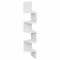 Libreria Scaffale Mensole da Parete Angolare Moderno in Melamina Effetto Legno con 5 Ripiani ad Angolo Dimensioni 123 × 20 cm (Bianco)