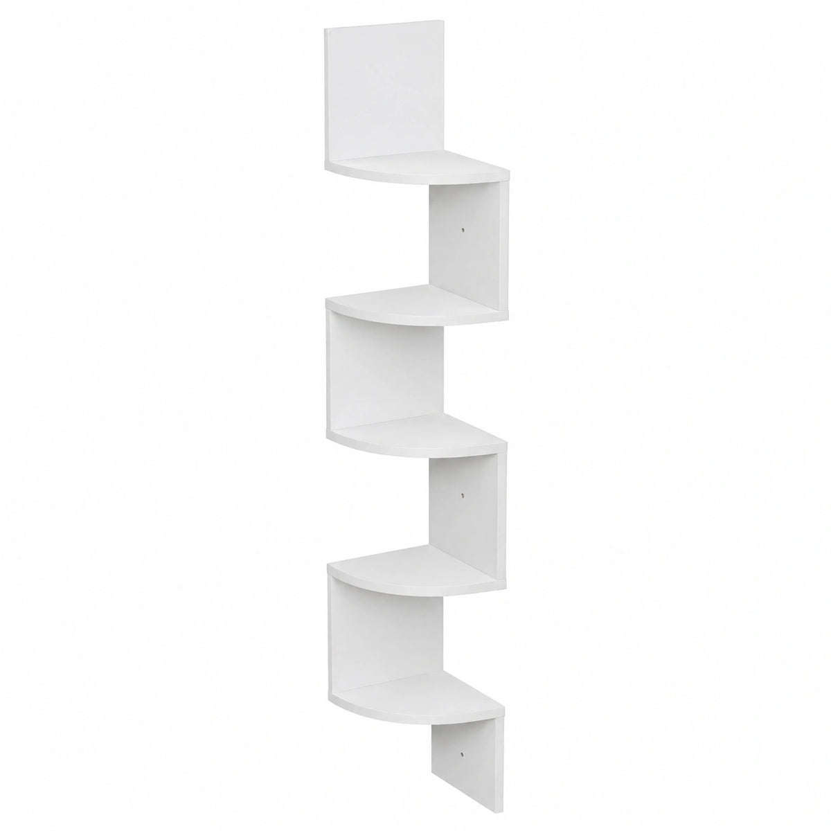 Libreria Scaffale Mensole da Parete Angolare Moderno in Melamina Effetto Legno con 5 Ripiani ad Angolo Dimensioni 123 × 20 cm (Bianco)