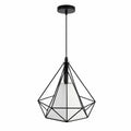 Lampadario da soffitto pendente a sospensione a forma di diamante plafoniera nero o bianco portalampada con attacco e27 arredamento casa moderno