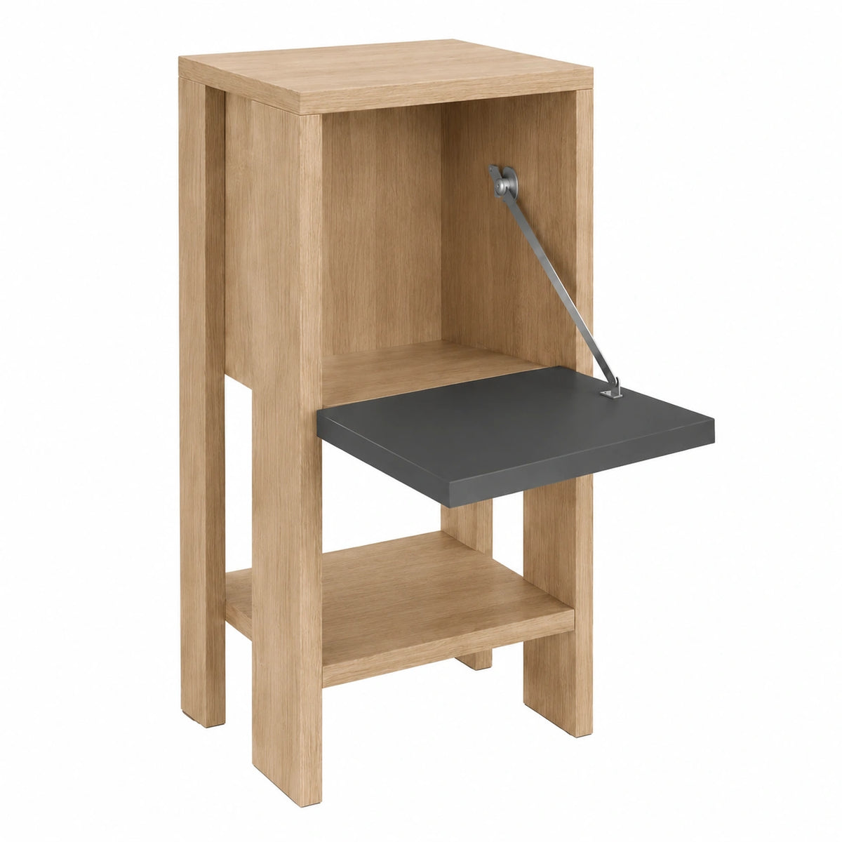 Comodino in Legno MDF Ripiano Interno Chiusura ad Anta Tavolino Laterale Divano Mobile Arredamento Casa Ufficio Moderno Industriale 55 × 30 × 30 cm