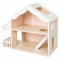 Teorema FATTO DI LEGNO, Casa delle Bambole in Legno con Solario e Accessori, Villetta Grande 58,5 × 24 × 56 cm per Bambina 3+ Anni, Dollhouse Completa