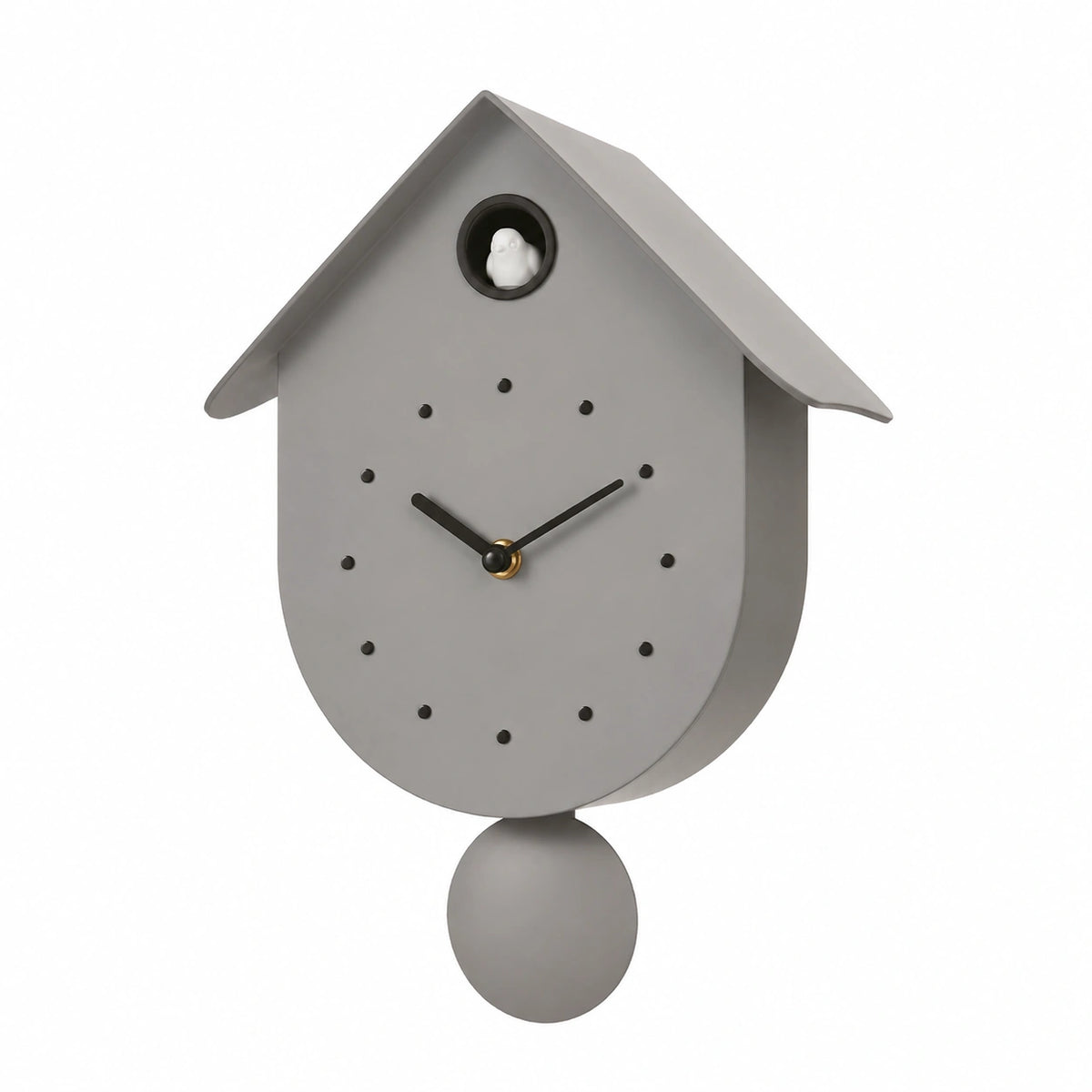 Orologio a Cucù Colorato da Parete con Uccellino, Moderno, Orologio Decorativo per Casa, Cucina e Cameretta (GRIGIO)
