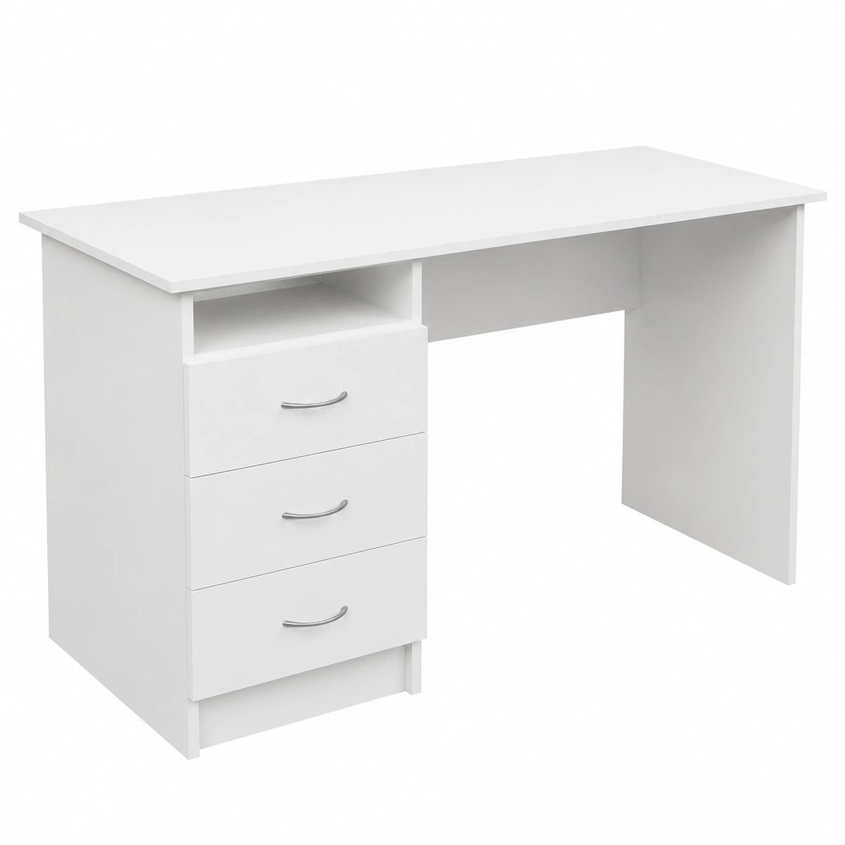 Scrivania con Cassettiera 3 Cassetti + Ripiano Aperto Tavolo da Lavoro Porta Pc Computer in Legno MDF Arredamento Casa Ufficio Cameretta Moderno