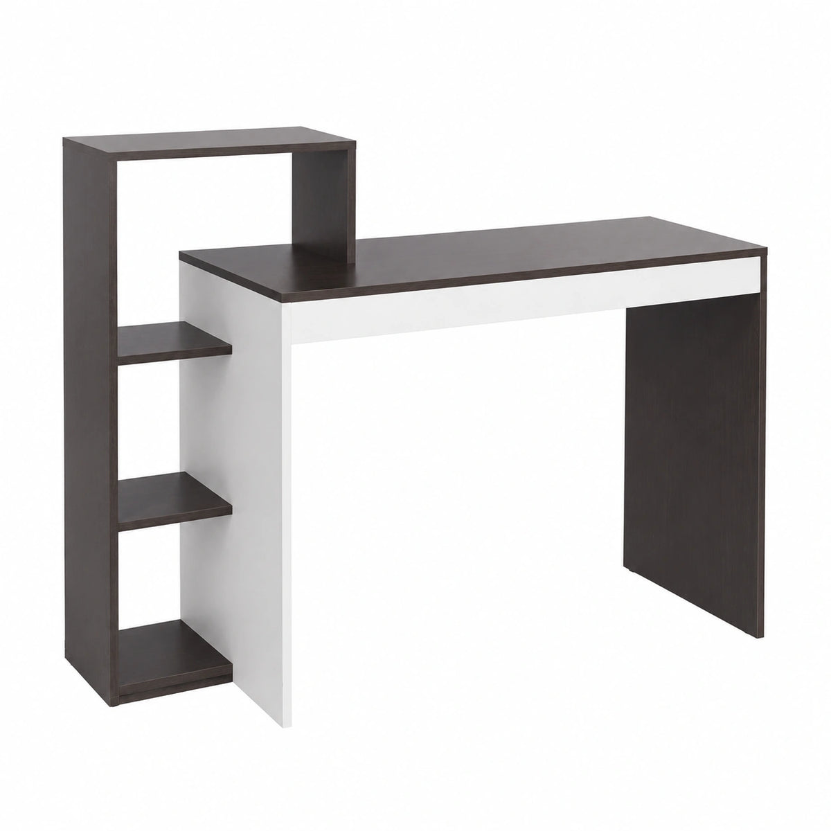 Scrivania con Libreria 4 Ripiani Tavolo da Lavoro Porta Pc Computer Struttura e Piano in Legno MDF Arredamento Casa Ufficio Cameretta Dimensioni 110
