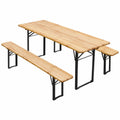 Tavolo Con 2 Panche In Legno Con Gambe Pieghevoli Facile Trasporto Mobili Giardino Feste Esterno Bar Pub Piscina Fiera Picnic Camping Campeggio Sagre