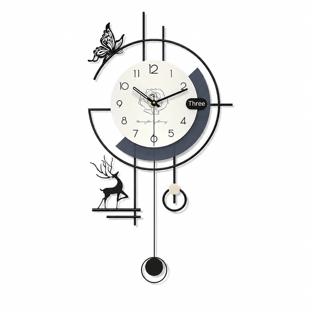Orologio da Parete Moderno Squisito Minimalista Decorativo Orologio da Parete Alimentazione a batteria Silenzioso Orologi a Pendolo per Soggiorno