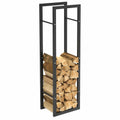 Supporto Scaffale Rettangolare in Metallo Porta Legna da Interno Esterno Legnaia Casa Giardino per Camino Caminetto Stufa Moderno (150 × 25 × 40 cm)