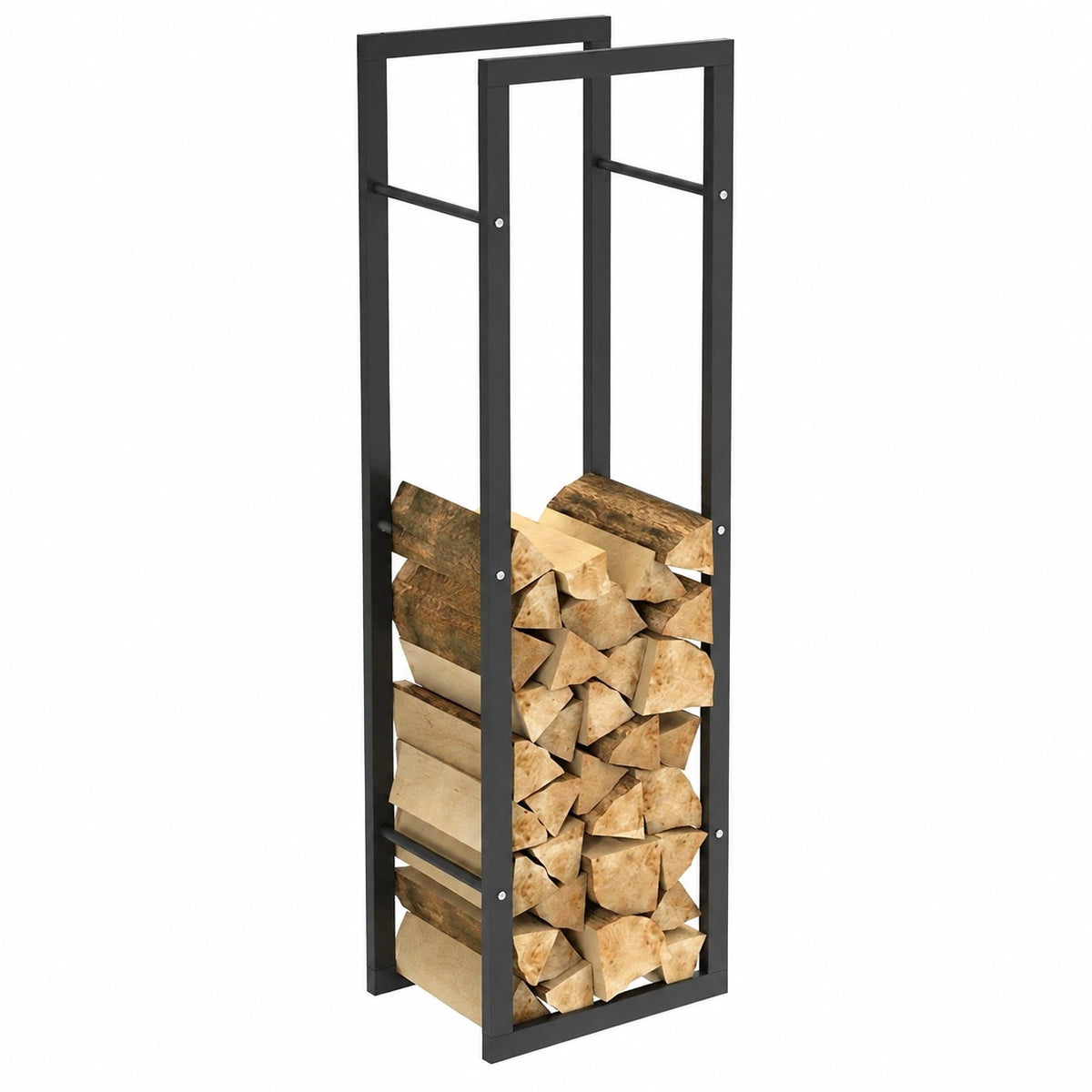 Supporto Scaffale Rettangolare in Metallo Porta Legna da Interno Esterno Legnaia Casa Giardino per Camino Caminetto Stufa Moderno (150 × 25 × 40 cm)