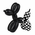 Statua a scacchi bianca e nera a scacchi con palloncino a forma di cane, decorazione per soggiorno e scrivania, fatta a mano, moderna, piccola mensola