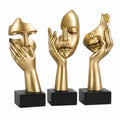 Scultura artistica astratta nera dorata moderna decorazione per la casa decorazione da tavolo di Natale Capodanno (3 pezzi oro)