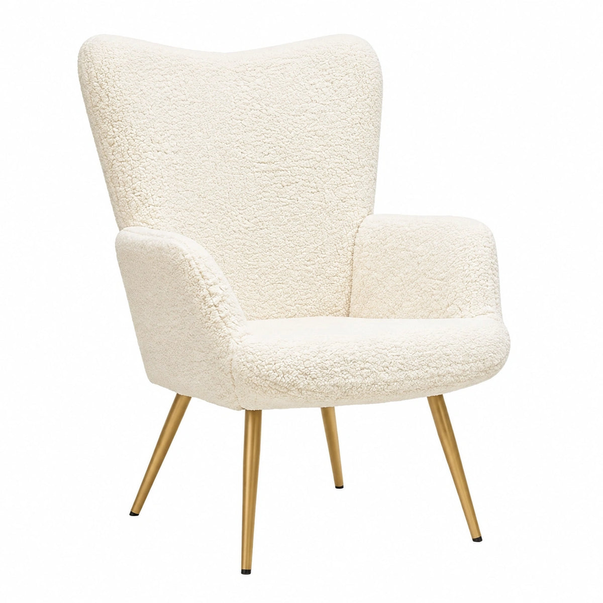 Poltrona Imbottita, Poltrona Ergonomica con Schienale e Braccioli, Poltrona Camera da Letto, Poltrona Salotto Moderna, Carico Massimo 150 kg - senza