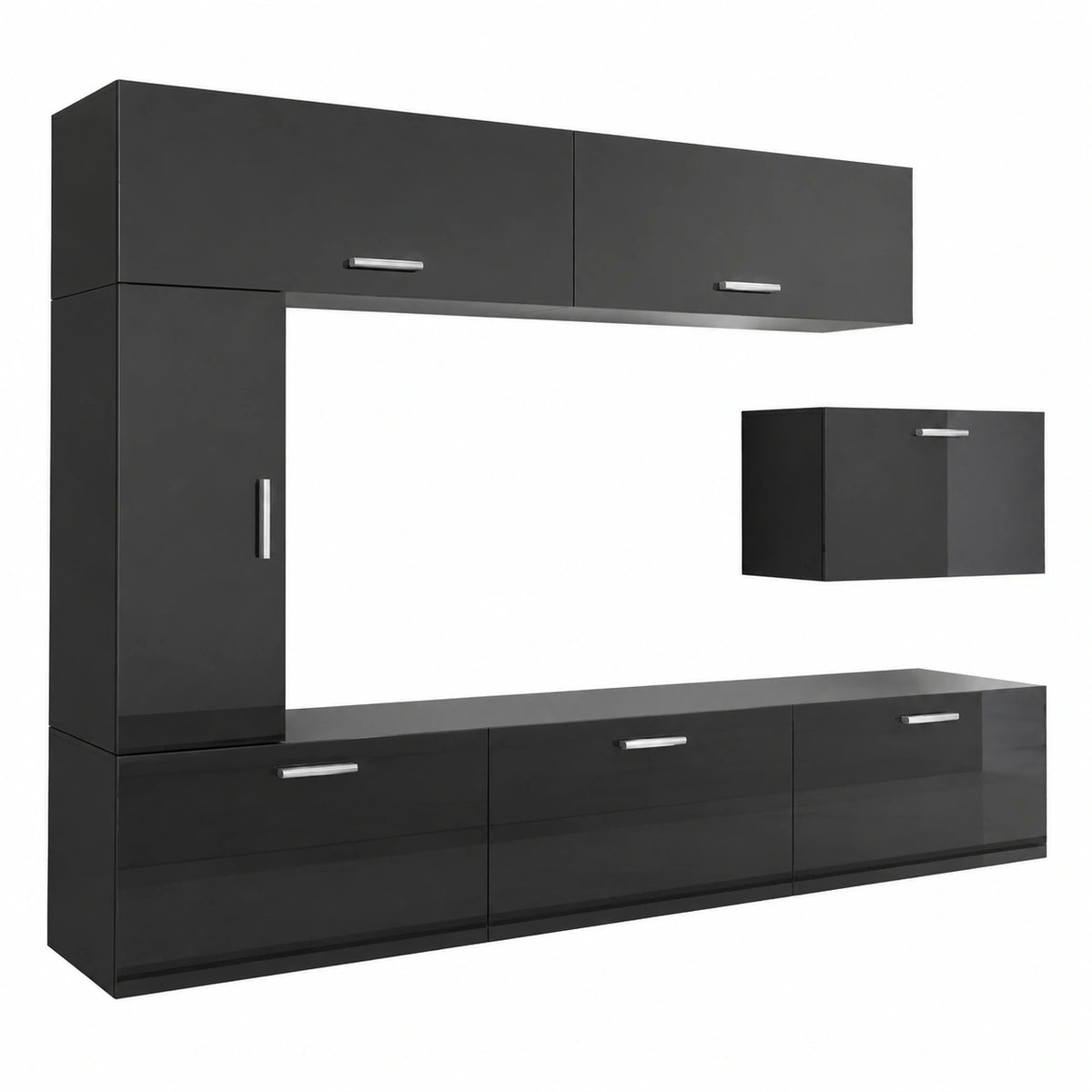 Furnitech C10 Future Parete attrezzate, Soggiorno moderno, set mobile TV, Base porta TV (Led blu, C10, HG