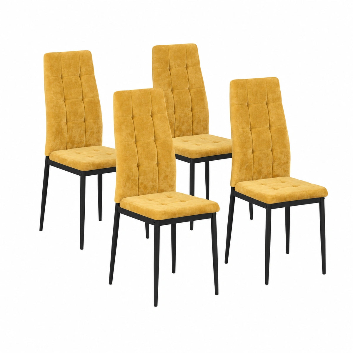 Sedie di Tessuto Milano, set da 4 Sedie per Sala da Pranzo, Sedie da Cucina, Ufficio, Sala d'Attesa