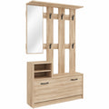 Mobile Corridoio Con Specchio Scarpiera 6 Ganci Appendiabiti Guardaroba Arredo Arredamento Corridoio Entratina Moderno Parades 160 × 100 × 24 cm